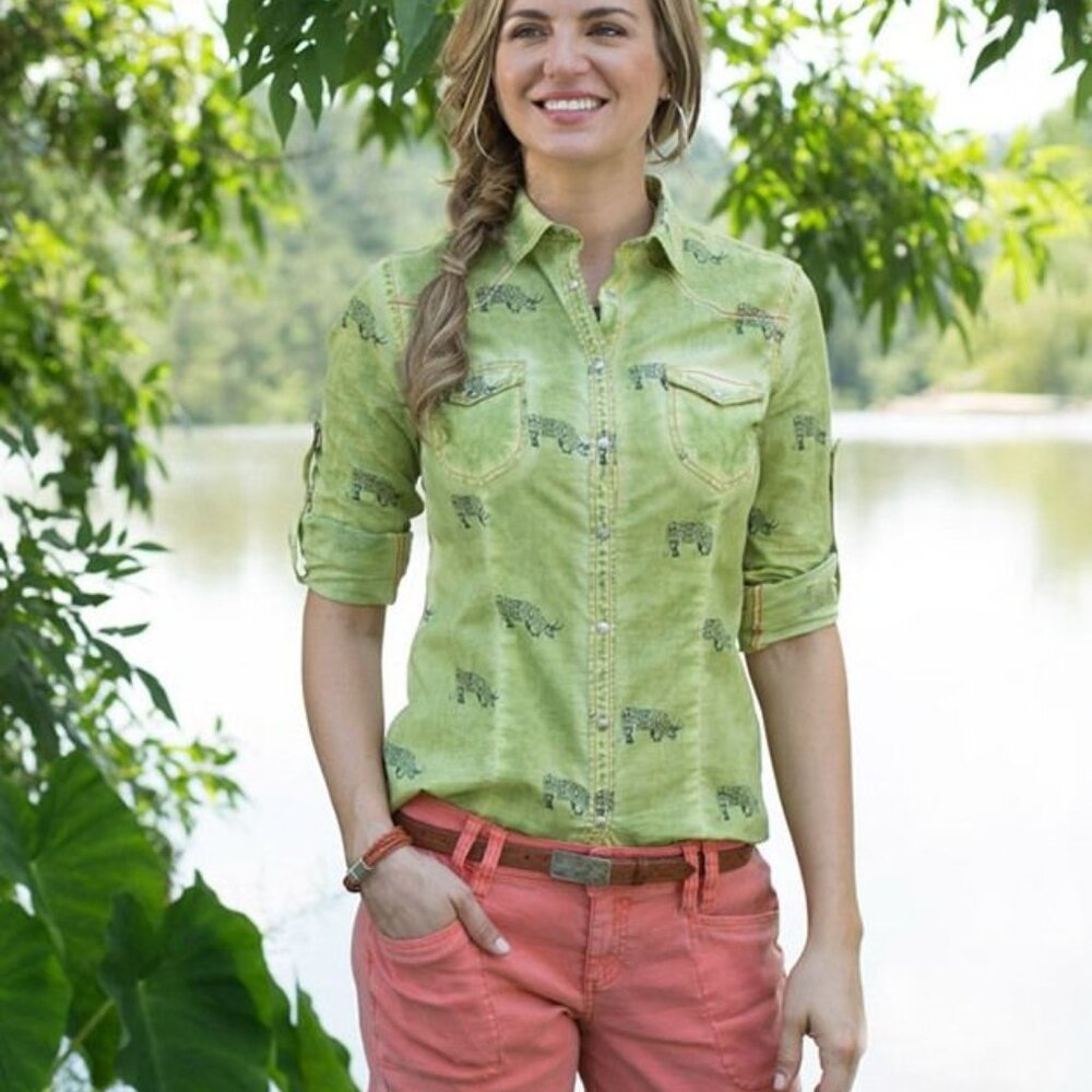 Ryan Michael Yac Shirt in Lime N1021b